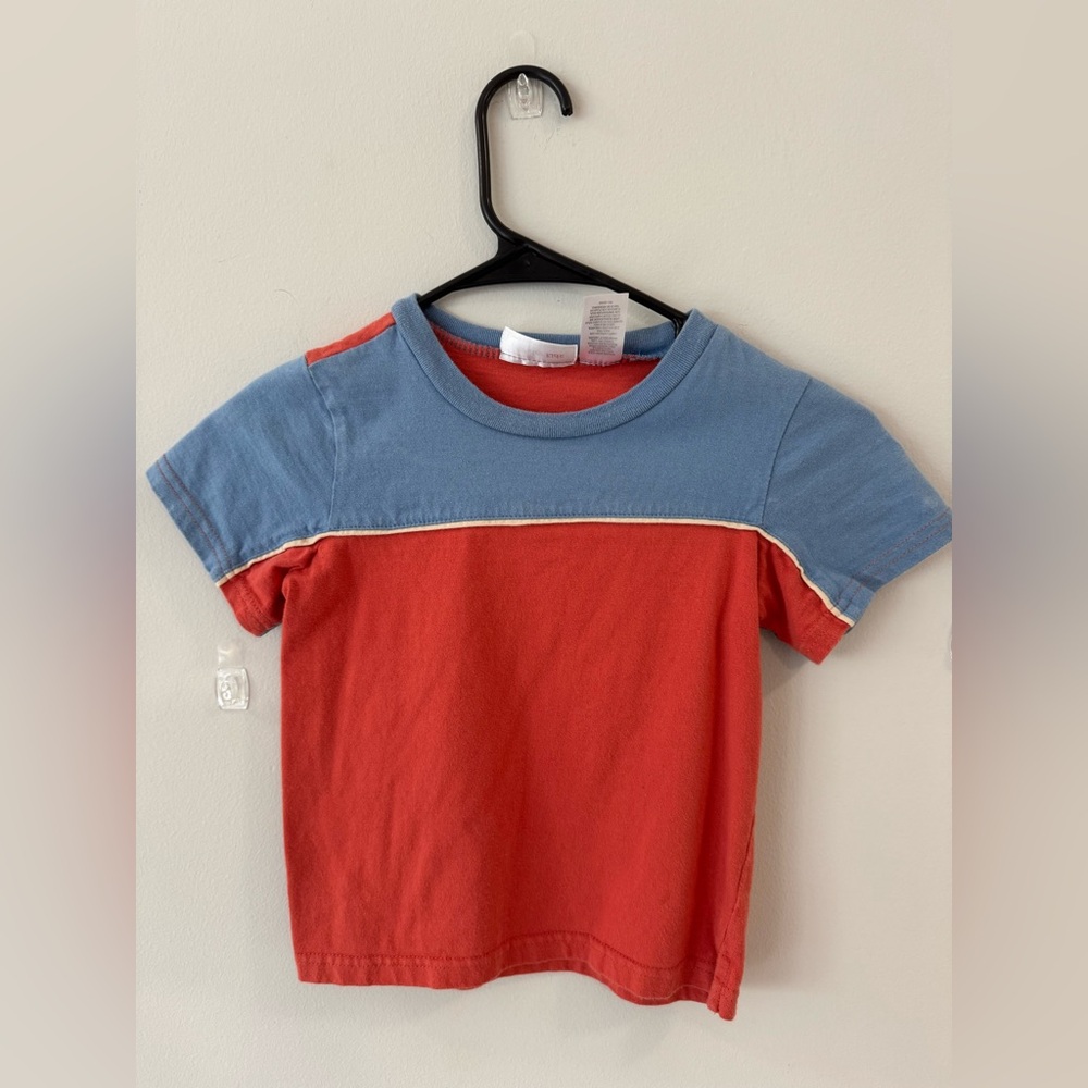 Wonderkids Two-Tone Short Sleeve Tee - Red & Blue